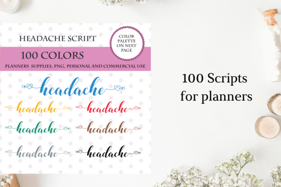 Creative Ways to Use Headache Font Clipart and a Migraine Tracker in Daily Planners
