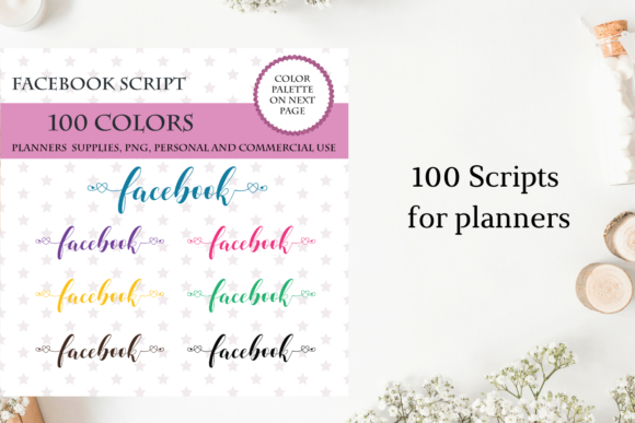 Facebook Font Clipart: Transforming Digital Planning with 100 Colorful Social Media Graphics