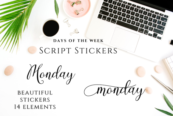 Script Stickers for Journals – Weeks in Two Versions